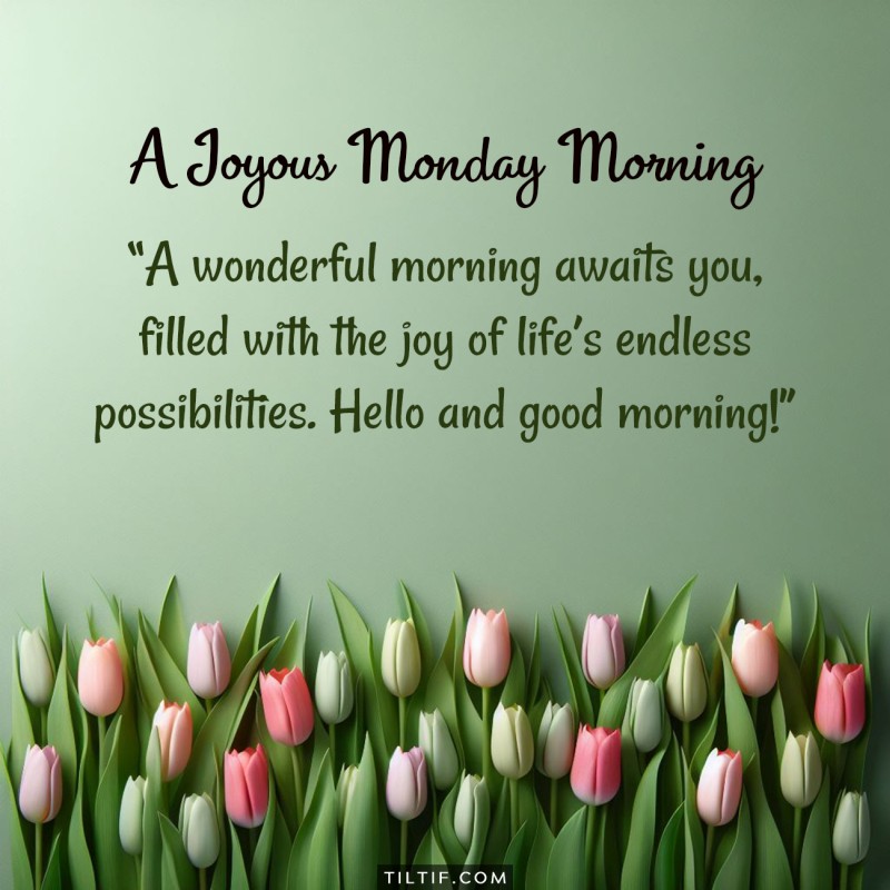 A wonderful morning awaits you, filled with the joy of life’s endless possibilities. Hello and good morning!