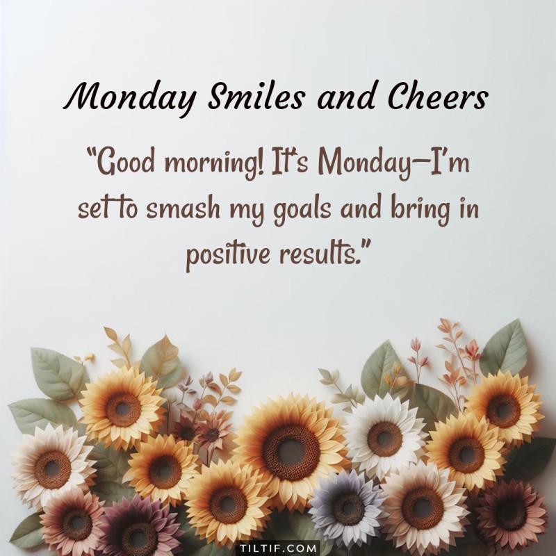 Good morning! It’s Monday—I’m set to smash my goals and bring in positive results.