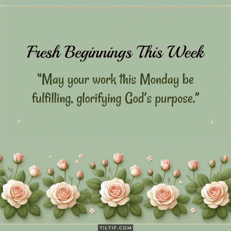 May your work this Monday be fulfilling, glorifying God’s purpose.