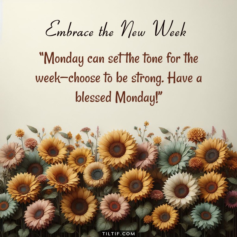 Monday can set the tone for the week—choose to be strong. Have a blessed Monday!