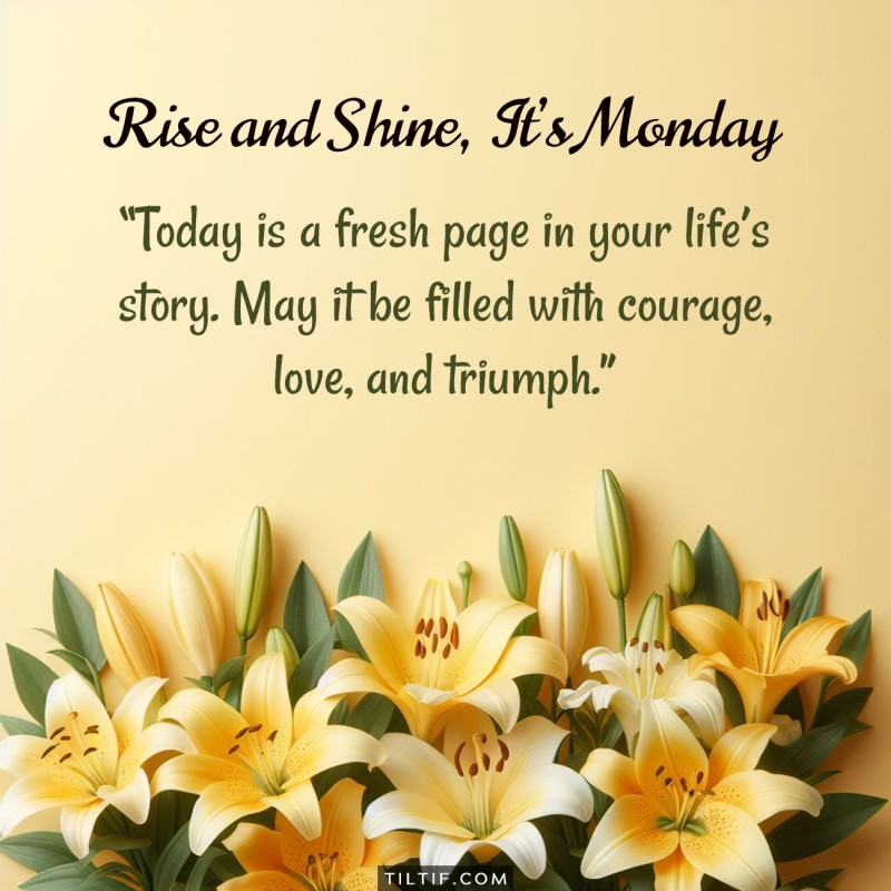 Today is a fresh page in your life’s story. May it be filled with courage, love, and triumph. Happy Monday!