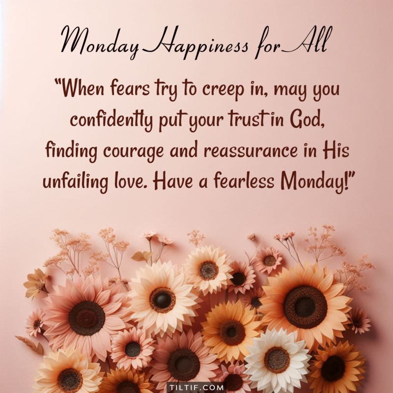 When fears try to creep in, may you confidently put your trust in God, finding courage and reassurance in His unfailing love. Have a fearless Monday!