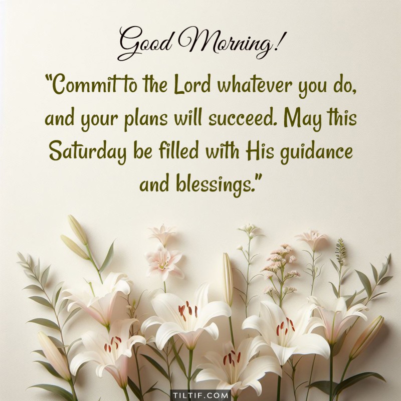 Commit to the Lord whatever you do, and your plans will succeed. May this Saturday be filled with His guidance and blessings.