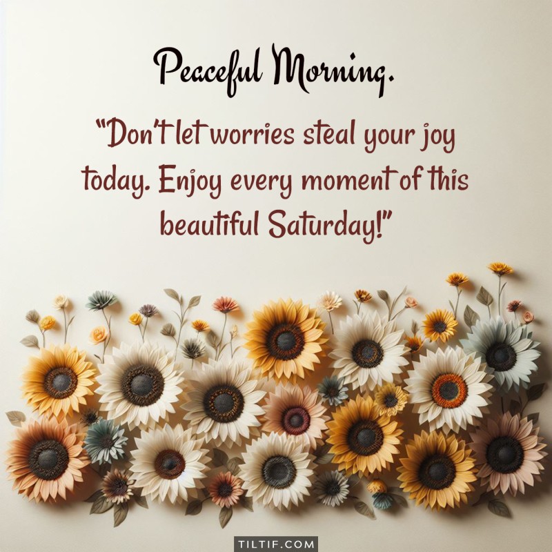 Don’t let worries steal your joy today. Enjoy every moment of this beautiful Saturday!