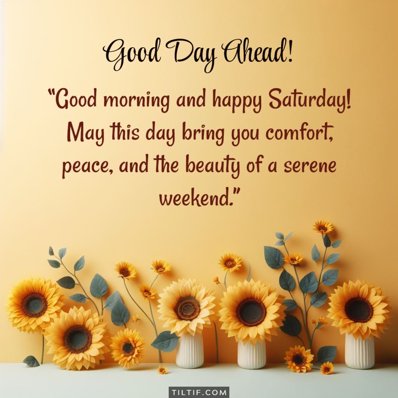 Good morning and happy Saturday! May this day bring you comfort, peace, and the beauty of a serene weekend.