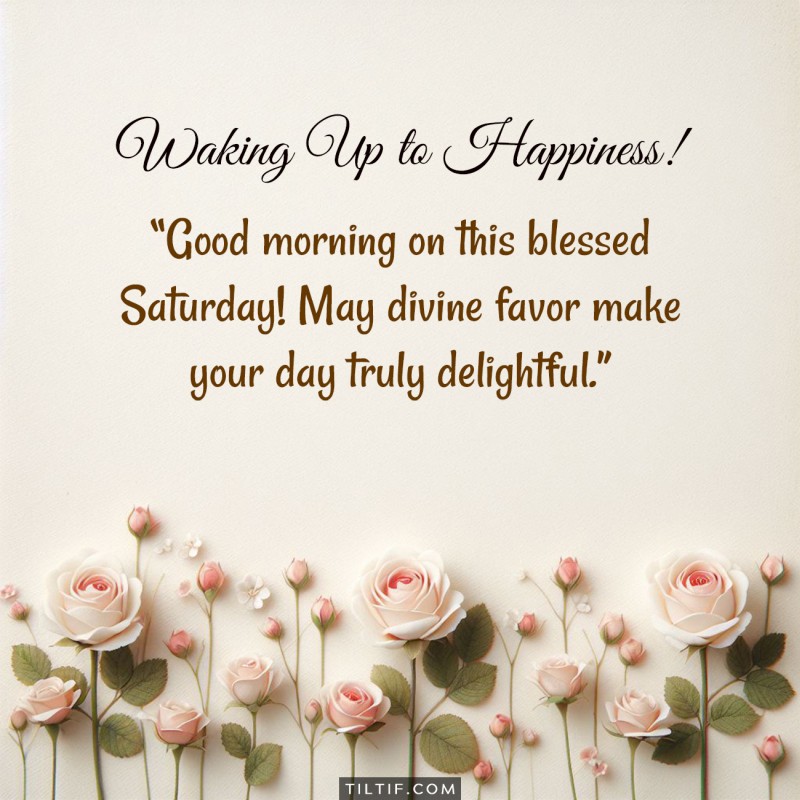 Good morning on this blessed Saturday! May divine favor make your day truly delightful.