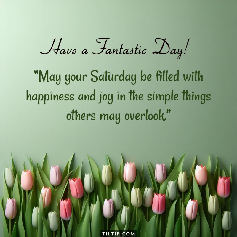 May your Saturday be filled with happiness and joy in the simple things others may overlook.