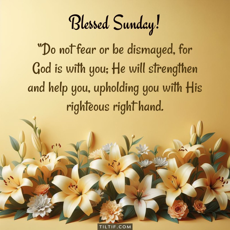 Do not fear or be dismayed, for God is with you; He will strengthen and help you, upholding you with His righteous right hand.