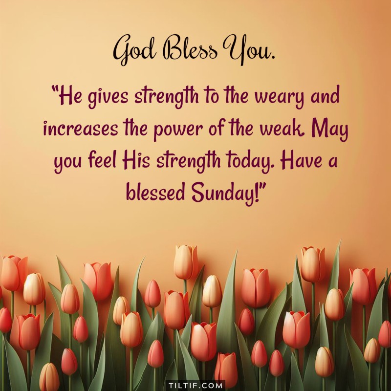 He gives strength to the weary and increases the power of the weak. May you feel His strength today. Have a blessed Sunday!