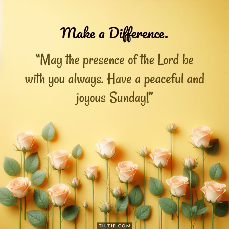 May the presence of the Lord be with you always. Have a peaceful and joyous Sunday!