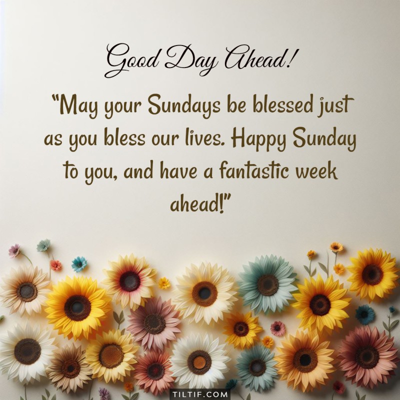 May your Sundays be blessed just as you bless our lives. Happy Sunday to you, and have a fantastic week ahead!