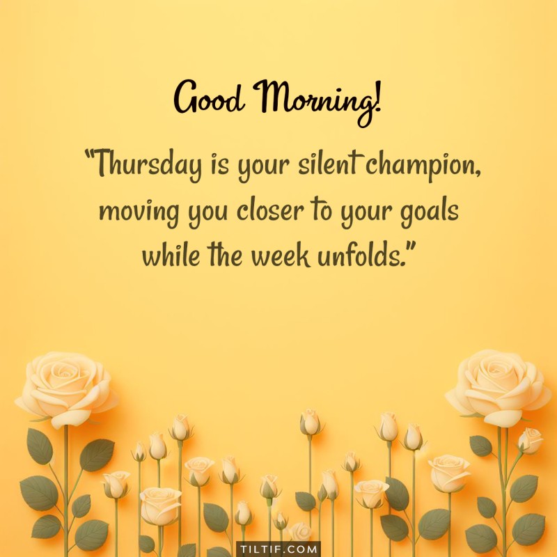 Thursday is your silent champion, moving you closer to your goals while the week unfolds.