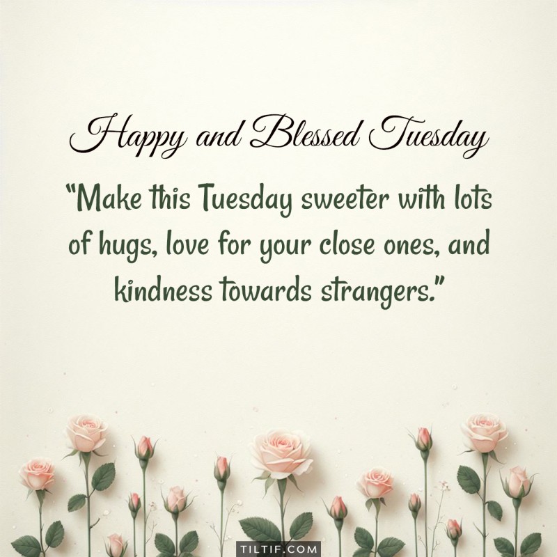 Make this Tuesday sweeter with lots of hugs, love for your close ones, and kindness towards strangers.