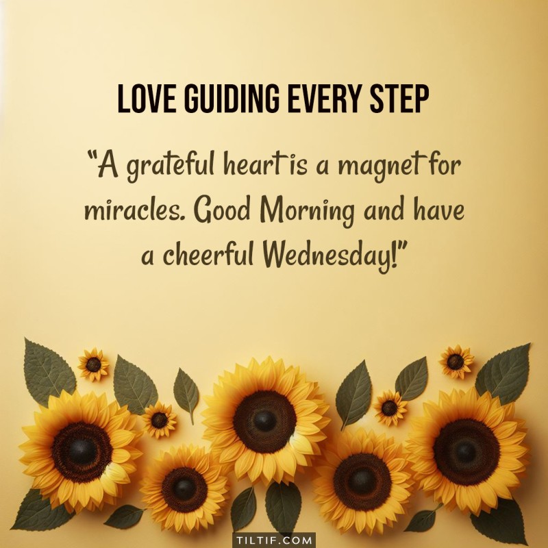 A grateful heart is a magnet for miracles. Good Morning and have a cheerful Wednesday!