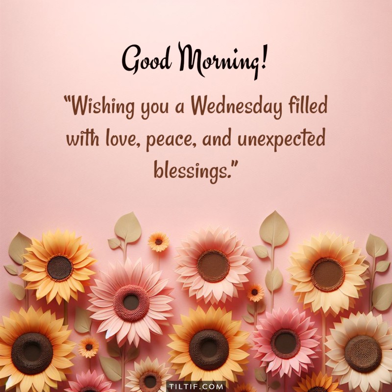 Good morning! Wishing you a Wednesday filled with love, peace, and unexpected blessings. Have a wonderful day!