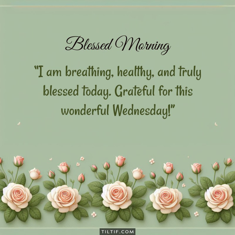 I am breathing, healthy, and truly blessed today. Grateful for this wonderful Wednesday!