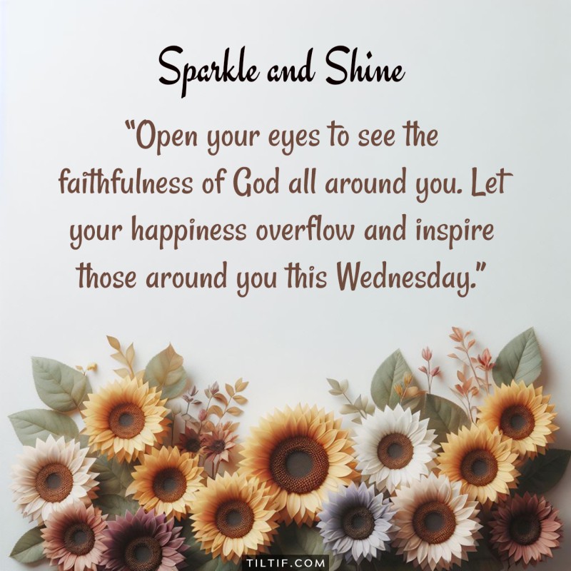 Open your eyes to see the faithfulness of God all around you. Let your happiness overflow and inspire those around you this Wednesday.