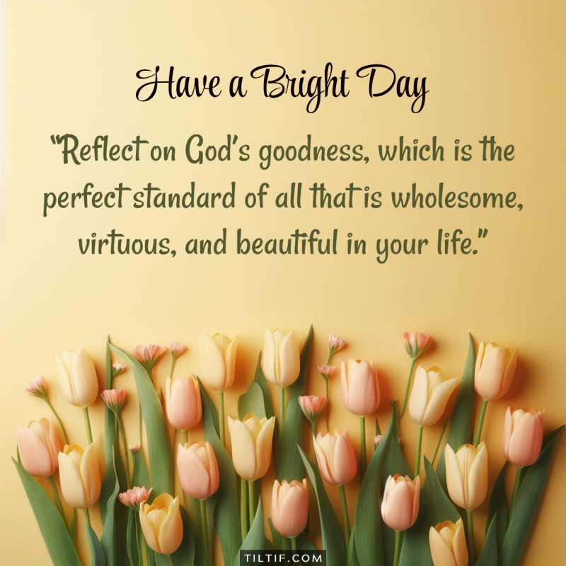 Reflect on God’s goodness, which is the perfect standard of all that is wholesome, virtuous, and beautiful in your life.