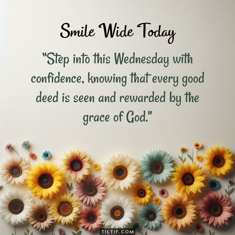 Step into this Wednesday with confidence, knowing that every good deed is seen and rewarded by the grace of God.