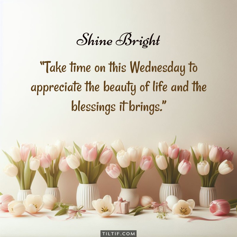 Take time on this Wednesday to appreciate the beauty of life and the blessings it brings.