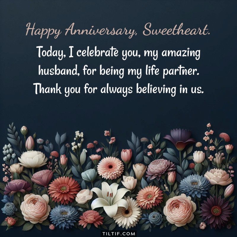 Today, I celebrate you, my amazing husband, for being my life partner. Thank you for always believing in us. Happy anniversary, sweetheart.